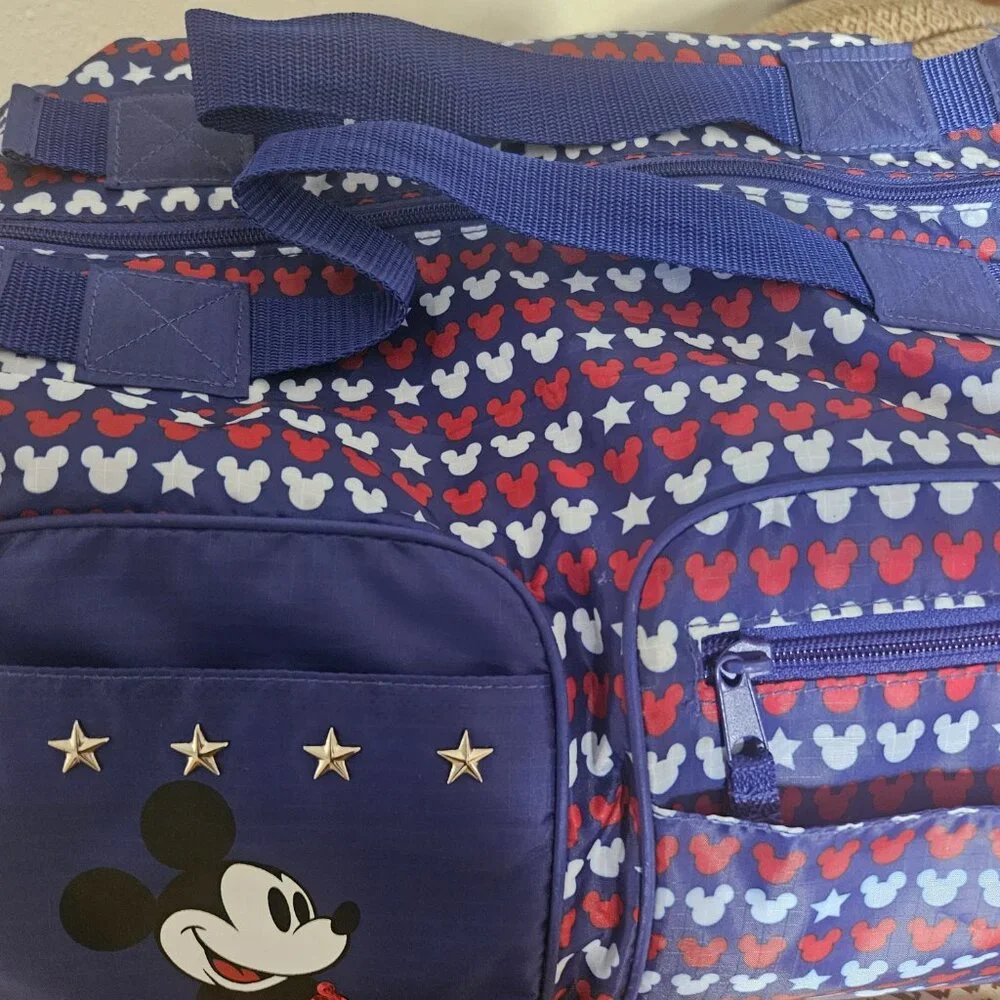 Disney Mickey Mouse duffle bag red white and blue. Travel sports parks vacation